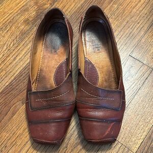 Pikolinos Gandia Pump Loafer Shoes Women 39 8.5 Red Brown Leather Comfort SlipOn